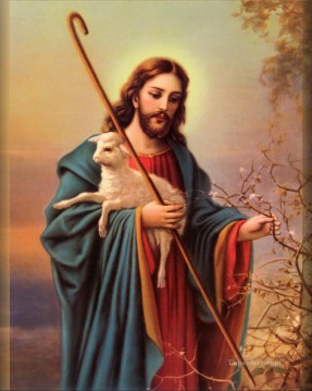 jésus Tableau Peinture - Jésus et l’agneau